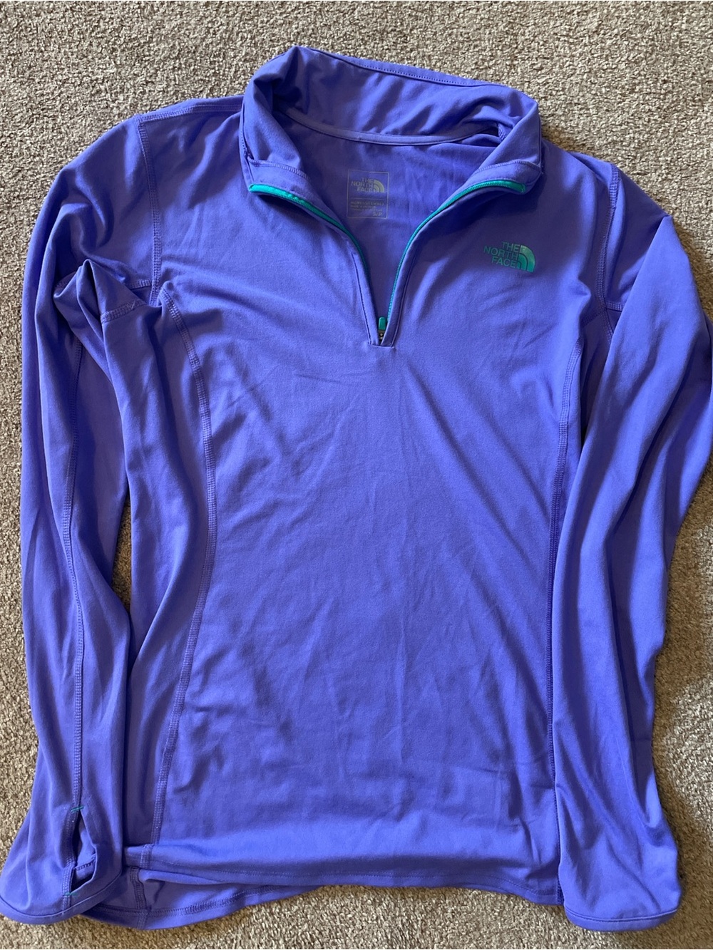 The North Face Purple Girls' Quarter-Zip Pullover with Teal Accents